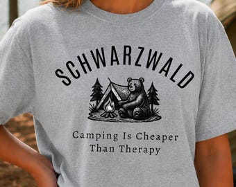 Custom Camper Gift, Camping Lover Shirt, Camping Tee Gift, Hiking and Nature Lover Outfit,  Outdoor Adventure T-Shirt, Schwarzwald T-shirt