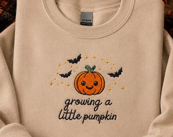 Embroidered Baby Reveal, Baby Shower Halloween, Mom to Be, Growing a Little Pumpkin, Pregnancy Announcement, Baby Party