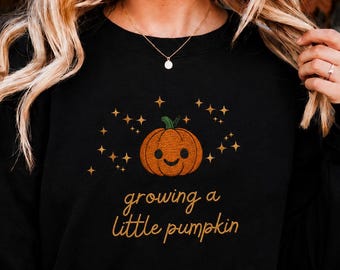 Embroidered Baby Reveal, Baby Shower Halloween, Mom to Be, Growing a Little Pumpkin, Pregnancy Announcement, Baby Party