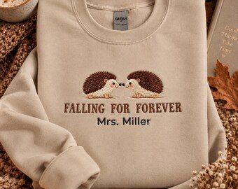 Falling Forever Crewneck, Personalized Fall Bride Sweater, Autumn Wedding Sweatshirt, Future Mrs Gift, Bridal Shower, Cozy Wedding Outfit