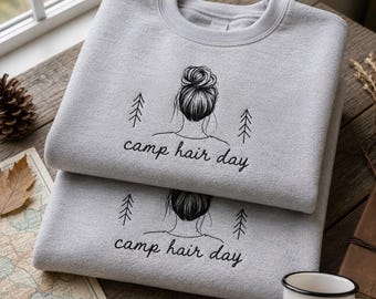 Embroidered Camper Gift, Camping Lover Sweatshirt, Camping Crewneck Gift, Hiking Hoodie, Nature Lover Outfit,  Outdoor Adventure Sweater