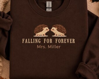 Falling Forever Crewneck, Personalized Fall Bride Sweater, Autumn Wedding Sweatshirt, Future Mrs Gift, Bridal Shower, Cozy Wedding Outfit