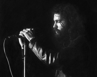 Jim Morrison - An American Prayer - Charcoal and Pencil Portrait - The Doors - Realism - Mr. Mojo Risin - The Lizard King