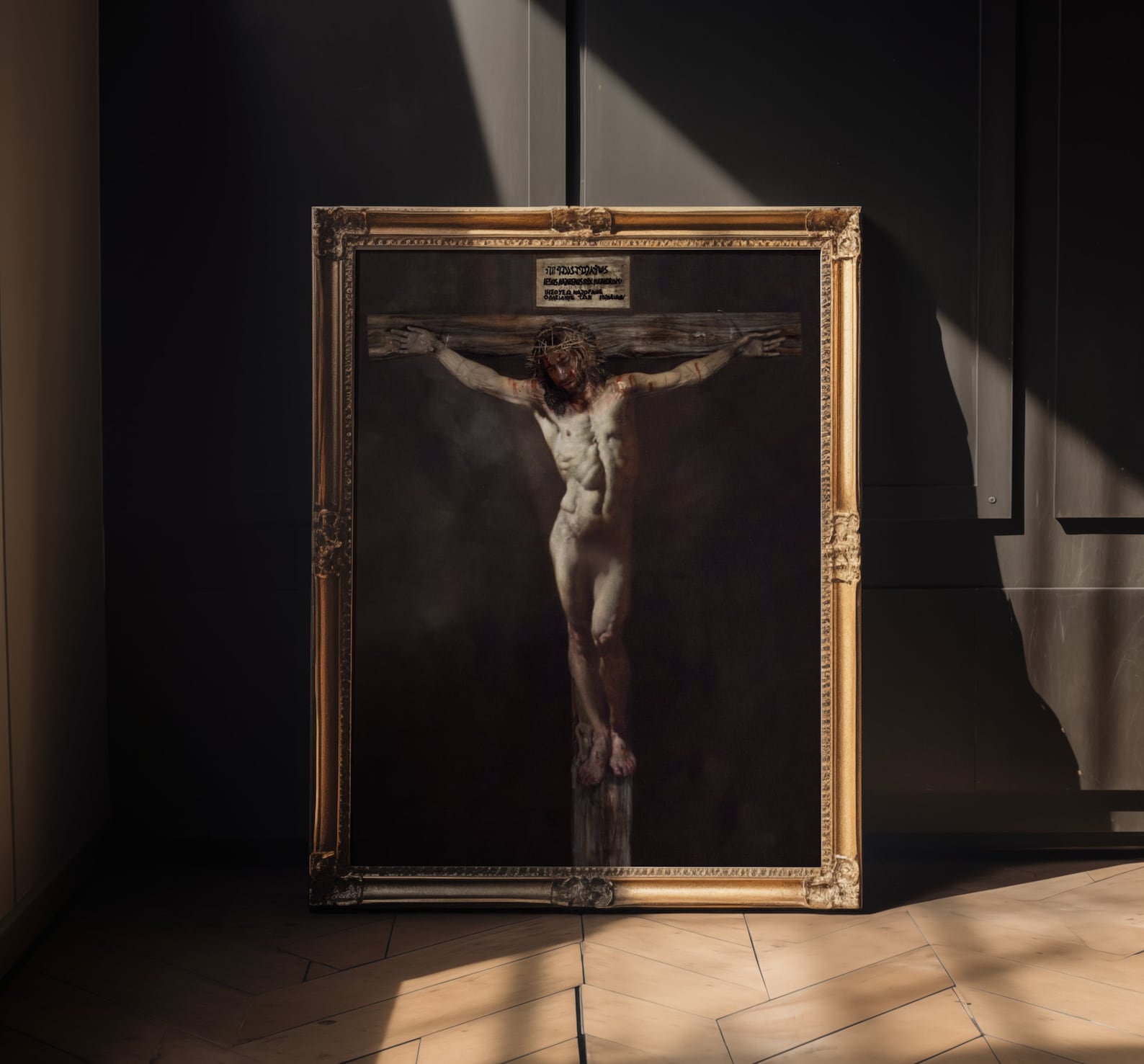 The Crucifixion of Christ Nudity Censored for Site Realism Painting