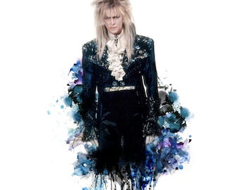 David Bowie as Jareth - The Goblin King - Labyrinth - Fantasy Watercolor