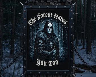 Norwegian Black Metal Forest Printable Poster 3:4 – Corpse Paint Grim Winter Metalhead Wall Art