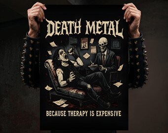 Death Metal Therapy Printable Poster – Metalhead Wall Artl Instant Digital Download