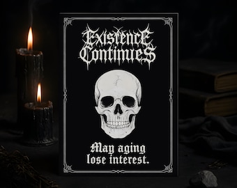 Dark Humor Skull Birthday Card 5x7 – Minimal Skull Gothic Greeting Art  Digital Download