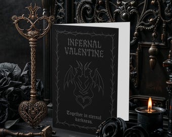 Infernal Valentine Card Printable 5x7 – Gothic Demon Love Greeting Card  Digital Download