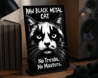 Printable Raw Black Metal Cat Poster 2:3 – Corpsepaint Underground Wall Art Digital Download