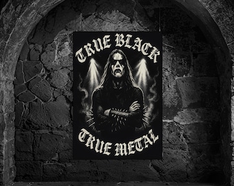 True Black True Metal Printable Poster 3:4 – Corpsepaint Frontman Stage Wall Art Digital Download