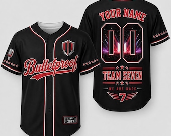 Custom Bulletproof Baseball Jersey, Personalized Your Name Team Seven Tee, We Are Back Since 2013 Apparel, Vintage Hip Hop Singer