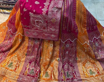 Tejido a mano Moonga Silk Zari Saree, estilo Banarasi ropa nupcial de boda india