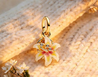 Tangled Sundrop Flower Charm Pendant, Charm for Bracelet or Necklace, 925 Sterling Silver Charm, Best Gifts, Pandora Compatible Charm