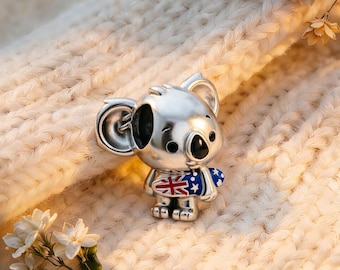 Australian Koala Surfing Koala Charm Pendant, Charm for Bracelet or Necklace,925 Sterling Silver Charm, Best Gifts, Pandora Compatible Charm