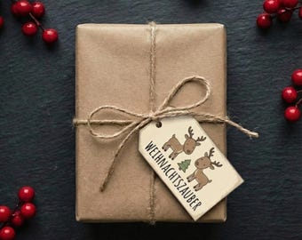 Printable Vintage Christmas Gift Tags | Printable PDF Set | Last Minute Gift | Christmas Decoration Labels Digital Download