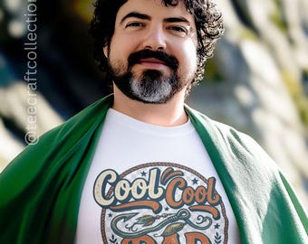 Cool Dad Fishing Shirt Father's Day Gift Unisex Cotton Crew Tee Retro Vintage Graphic T-Shirt