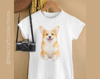 Pembroke Welsh Corgi Portrait Shirt – Lightweight Cotton Pet Lover Tee