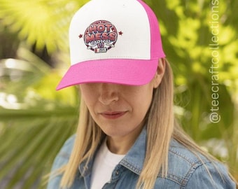 Hot Mess Express Foam Trucker Hat - Sarcastic Bachelorette Party Favors - Funny Summer Mesh Cap - Retro Beach Hat - Girls Trip Gift
