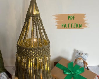 Macrame Christmas Tree Pattern • DIY Tutorial • Modern Holiday Decor • Macrame PDF Instructions