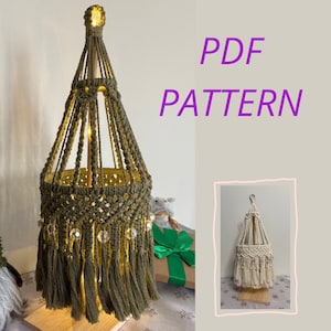 Macrame Christmas Tree Pattern • DIY Tutorial • Modern Holiday Decor • Macrame PDF Instructions