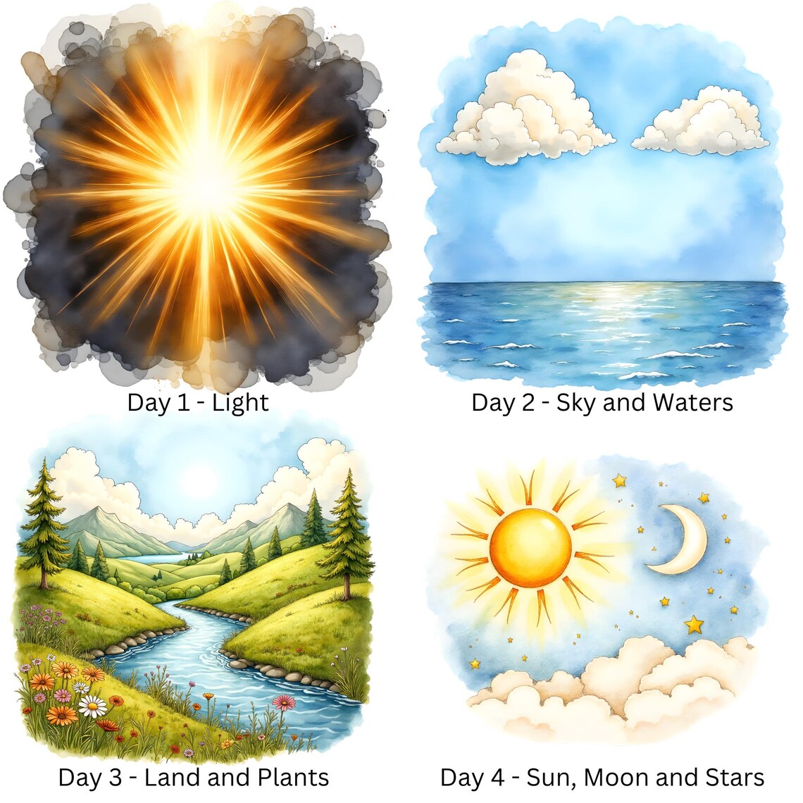 Adam and Eve Clipart, 7 Days of Creation Clipart, Bible Story PNG ...