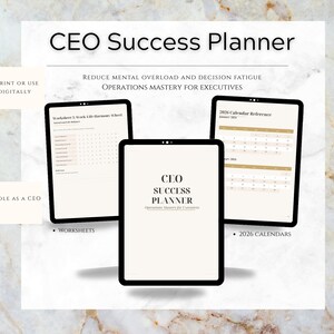 CEO Success Planner Bundle | Luxury Executive Planner + Meeting Agenda Templates | for CEOs & Entrepreneurs