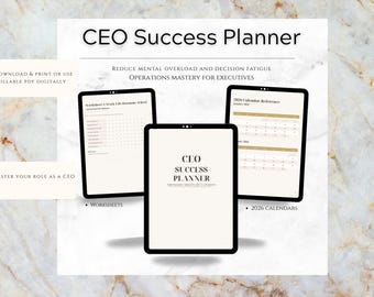 CEO Success Planner Bundle | Luxury Executive Planner + Meeting Agenda Templates | for CEOs & Entrepreneurs