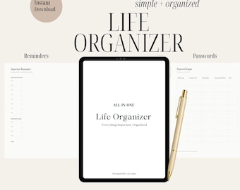 All-In-One Life Organizer Printable | Minimalistischer PDF-Planer