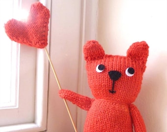 Teddy Bear With A Heart Knitting Pattern
