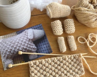 Collection de modèles de tricot de Pâques : moutons, poussins et lapins