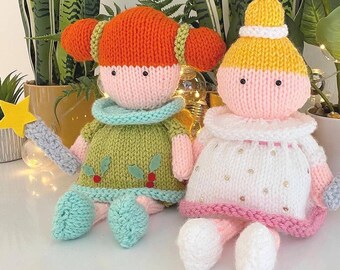 Fairy Doll, Angel And Baubles Knitting Pattern Set