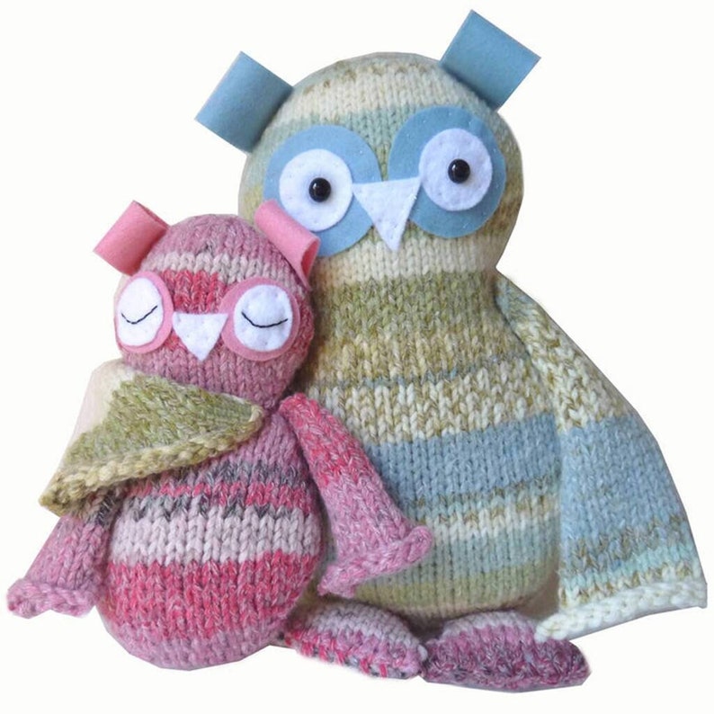 Toy Pattern Owl Two Hoots Toy Owls Knitting Pattern - Etsy