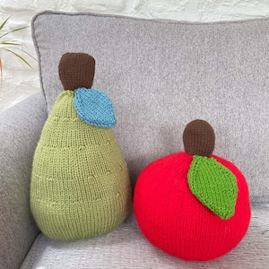 Apples and Pears Cushions Knitting Pattern