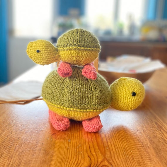 Patrón de tejido de tortugas de juguete felices, patrón de tejido de  tortuga amigurumi,