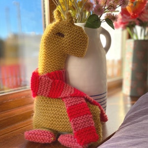 Giraffe In A Scarf Toy Knitting Pattern