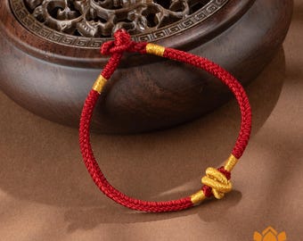 Handcrafted Vajra Knot Protection Bracelet, Tibetan Rope Amulet, Spiritual Red String Talisman, Meaningful Gift for Men & Women