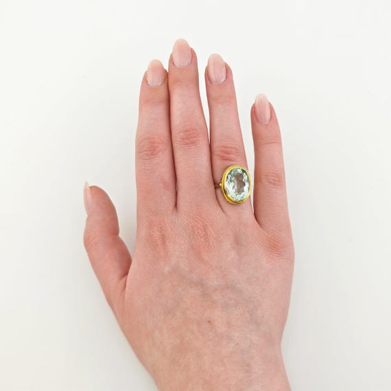 Statement-Ring aus Gold mit großem Aquamarin - image 2