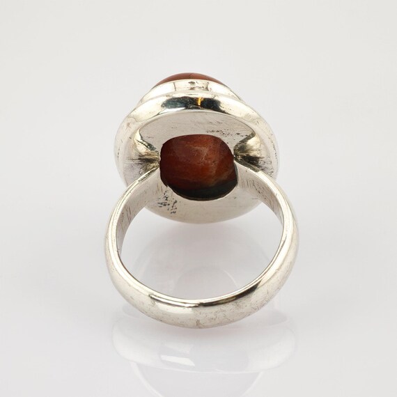 Statement-Silberring mit großem orangefarbenem Fa… - image 4