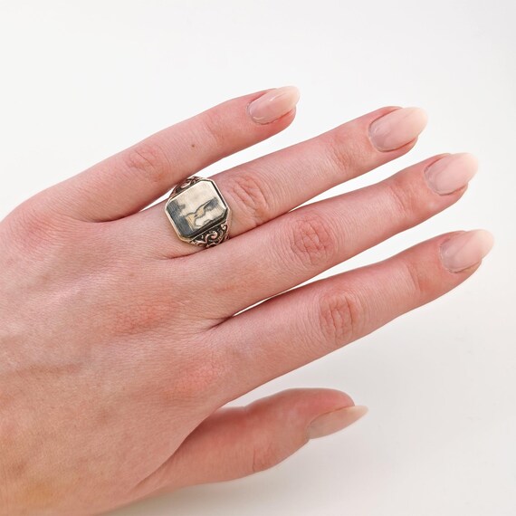 Statement-Silberring mit rechteckigem Farbstein u… - image 2