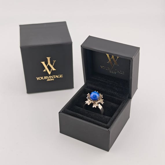 Statement-Ring aus Silber mit blauem Farbstein um… - image 6