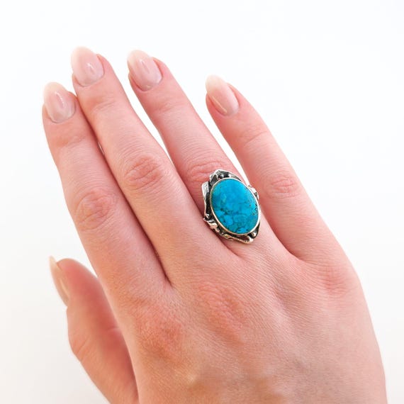 Statement-Silberring mit wunderschönem Türkis um … - image 2