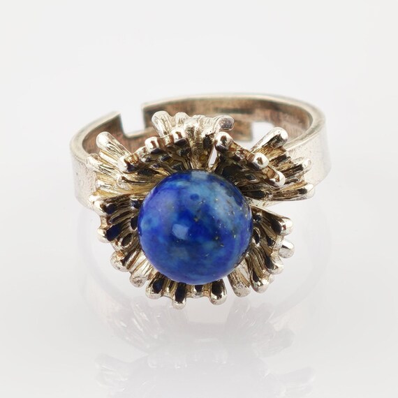 Statement-Ring aus Silber mit blauem Farbstein um… - image 3
