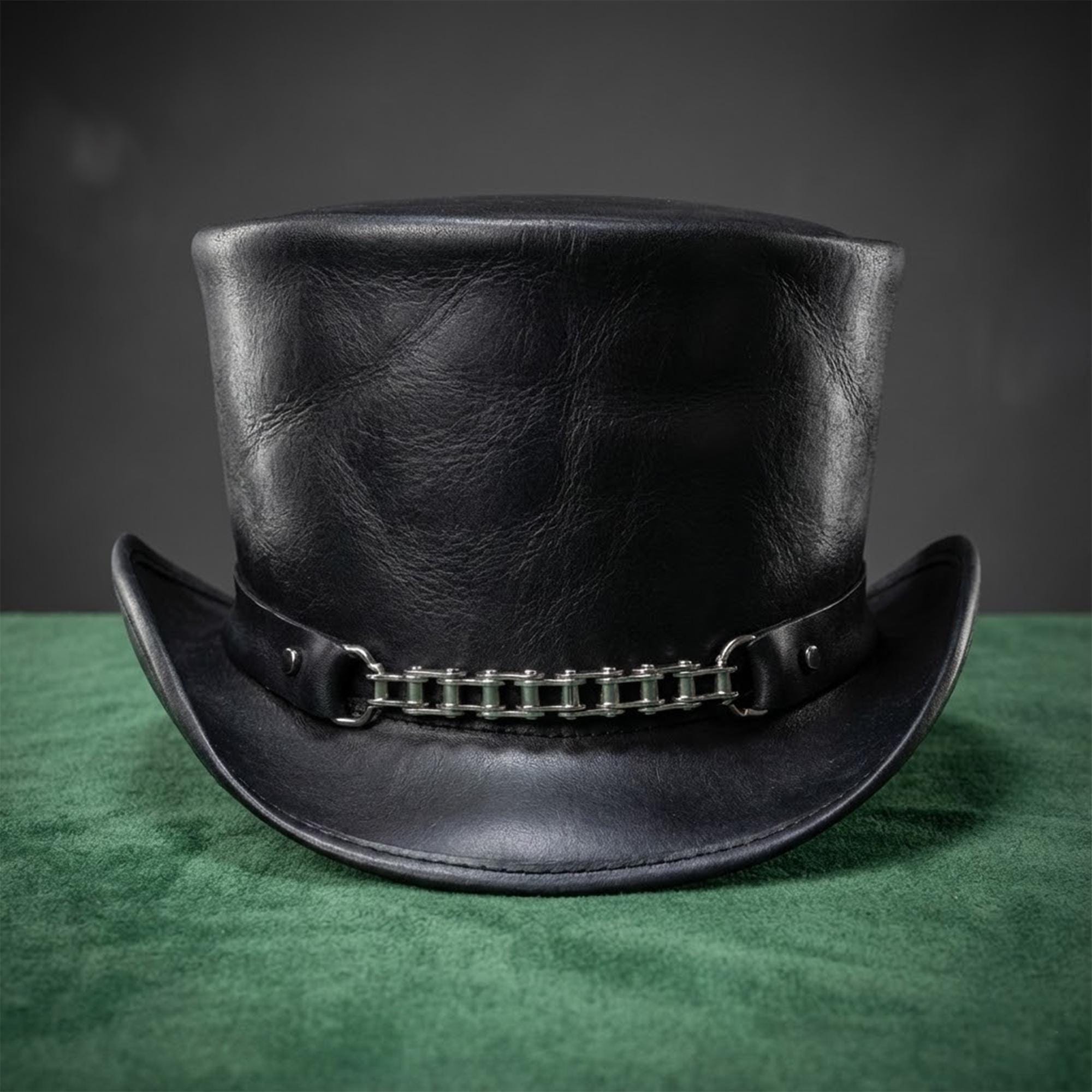 Black Leather Hat Band With Silver - Etsy