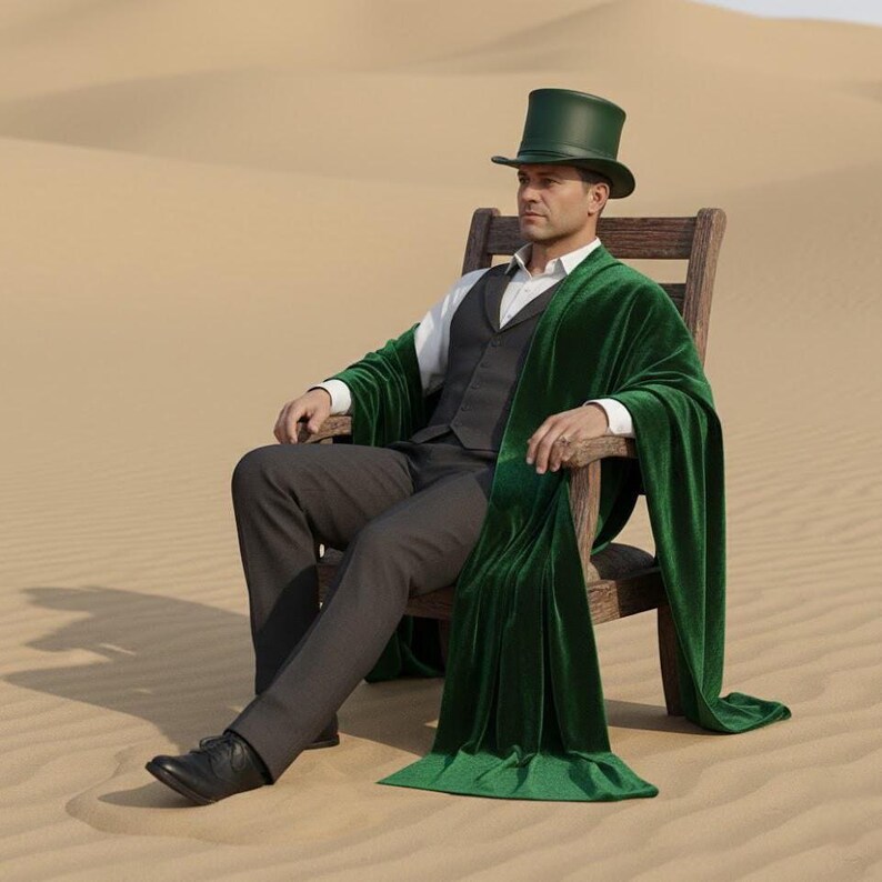 Handmade Green Cowhide Leather Top Hat – Steampunk Cosplay Statement Hat