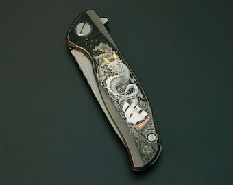 Custom Folding Knife M390 Steel Titanium Handle Frame Lock