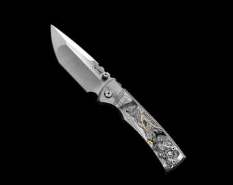 Custom Folding Knife M390 Steel Titanium Handle Frame Lock