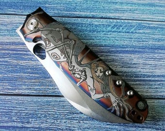 Custom Folding Knife M390 Steel Titanium Handle Frame Lock