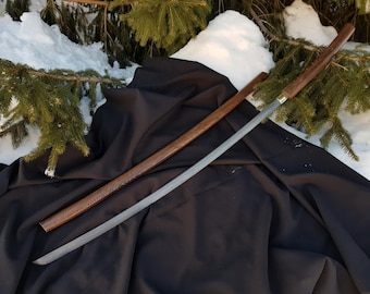 Japanese Odachi Sword in Shirasaya Mount – Damascus Katana, Hand Forged Katana