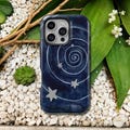 Cosmic Spiral Star Pattern Dreamy Minimalist Y2k Phone Case For iPhone 18 17 16 15 14 13 12 11 Pro Max, Samsung Galaxy S26 S25 S24 S23 Ultra